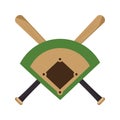 Baseball crossed bats icons