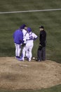 Baseball - Cubs talking strategy Royalty Free Stock Photo