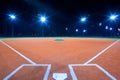 Baseball diamond at night