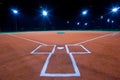 Baseball diamond at night Royalty Free Stock Photo