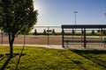 Baseball diamond in a park where games should be played but now only has practices Royalty Free Stock Photo