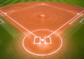 Baseball diamond viewed from above, featuring Royalty Free Stock Photo