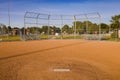 Baseball diamond where games should be played but now only has practices Royalty Free Stock Photo