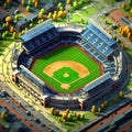 Baseball Diamonds baseball fields for games with pitchers batters excitement of baseball 3D isometric