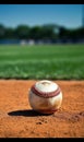 Baseball dirty ball on Pitchers Mound. Royalty Free Stock Photo