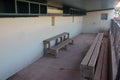 Baseball dugout in little league stadium Royalty Free Stock Photo