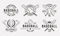 Baseball emblems, logos, badges templates. Set of 6 baseball logos.