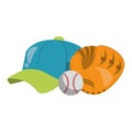 Baseball equiment elements icon cartoon Royalty Free Stock Photo
