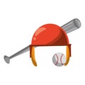 Baseball equiment elements icon cartoon Royalty Free Stock Photo