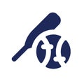Baseball equipment black glyph ui icon Royalty Free Stock Photo