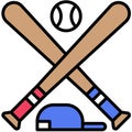 Baseball equipment icon,  Fourth of July related vector Royalty Free Stock Photo