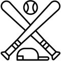 Baseball equipment icon,  Fourth of July related vector Royalty Free Stock Photo