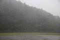 Baseball field in the rain