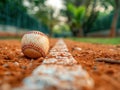 Baseball Field Ground Marked for Contest with Numbers, Competitive Field, Ready for the Game, Base Line, Infield, Outfield,
