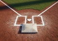 Baseball field home plate scene featuring Royalty Free Stock Photo
