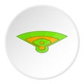 Baseball field icon, cartoon style