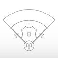 Baseball field markup. Outline of lines on an baseball field. Royalty Free Stock Photo