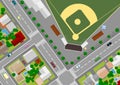 Baseball field on the outskirts of