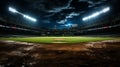 baseball field without people with a wide angle Royalty Free Stock Photo