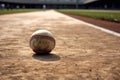 Baseball on the field with room for copy Generative AI