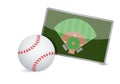 Baseball field tactic table, Baseball balls Royalty Free Stock Photo