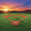 Baseball Field Top View Diamond Vector Royalty Free Stock Photo