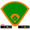 Baseball field vector illustration. Infographics for web pages, sports broadcasts. Royalty Free Stock Photo