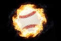 Baseball on fire