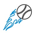 Baseball Fire Ball Icon Royalty Free Stock Photo