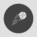 Baseball fire ball icon