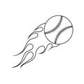 Baseball fire ball icon