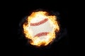 Baseball on fire