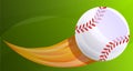 Baseball fireball concept banner, cartoon style