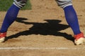 Shadow of the First Baseman Royalty Free Stock Photo