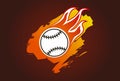 Baseball with flames