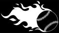 Baseball with flames silhouette in black background vector illustration Royalty Free Stock Photo