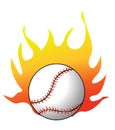 Baseball with flames vector Royalty Free Stock Photo