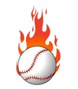Baseball with flames vector