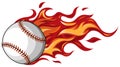 Baseball with flames in white background vector illustration Royalty Free Stock Photo