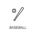 Baseball flat icon or logo for web design. Royalty Free Stock Photo