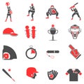 Baseball flat icons set