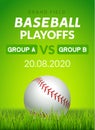 Baseball flyer poster design game tournament. Vector baseball banner sport invitation illustration