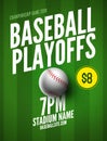 Baseball flyer poster design game tournament. Vector baseball banner sport invitation illustration