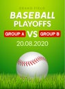 Baseball flyer poster design game tournament. Vector baseball banner sport invitation illustration