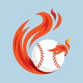 baseball flying fire ball icon Design Vector, Emblem, Design Concept, Creative Symbol