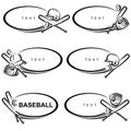 Baseball frame set. Collection icons cricket. Vector Royalty Free Stock Photo