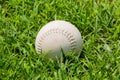 Baseball on the fresh green grass . Royalty Free Stock Photo