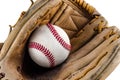 Baseball game mitt and ball Royalty Free Stock Photo