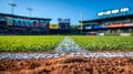 A baseball game with a scoreboard displaying how much carbon emissions have been saved by using biofuels for