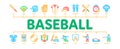 Baseball Game Tools Minimal Infographic Banner Vector
